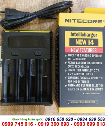 Máy sạc Nitecore NEW I4-thế hệ mới 100% chính hãng Nhập khẩu, sạc được 2-4 pin NiMh-NiCd-LIthium 